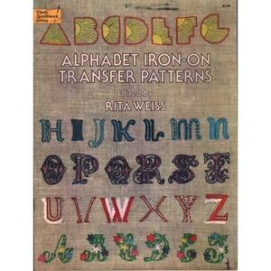 Rita Weiss Alphabet Iron-On Transfer Patterns Dover Needlework Book 1976 Vintage